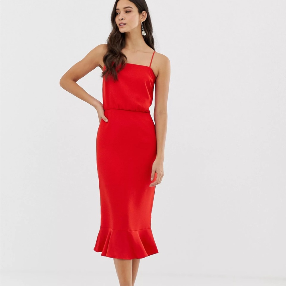 *WOO* Oasis cami midi dress with square neck. Size S / 4 (US) / 8 (UK)
